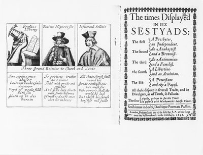 The Times Displayed in Six Sestyads, published in 1646 by English School